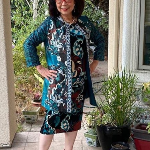 Chico’s Travelers Collection Mixed Print Crushed Jacket With Hook Closure Size L - Picture 14 of 16